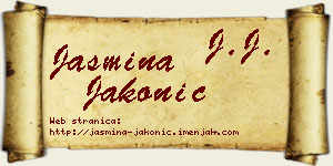 Jasmina Jakonić vizit kartica